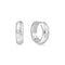 Silver Small Chubby Sparkling Huggie Hoop Earrings